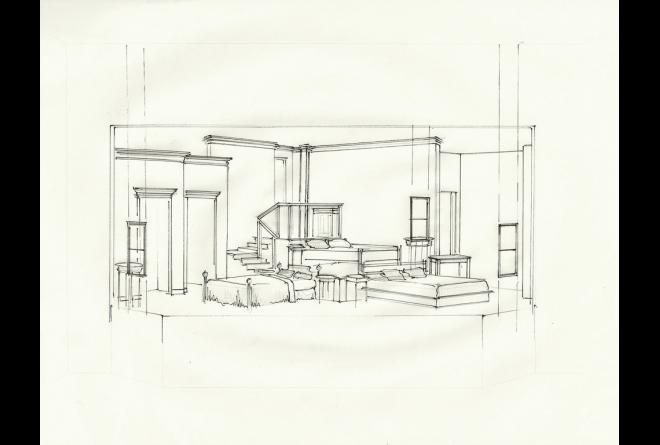 Bedroom Farce, Perspective Sketch